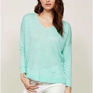 Eileen Fisher Organic Linen and Cotton Links Pullover Mint Green PM